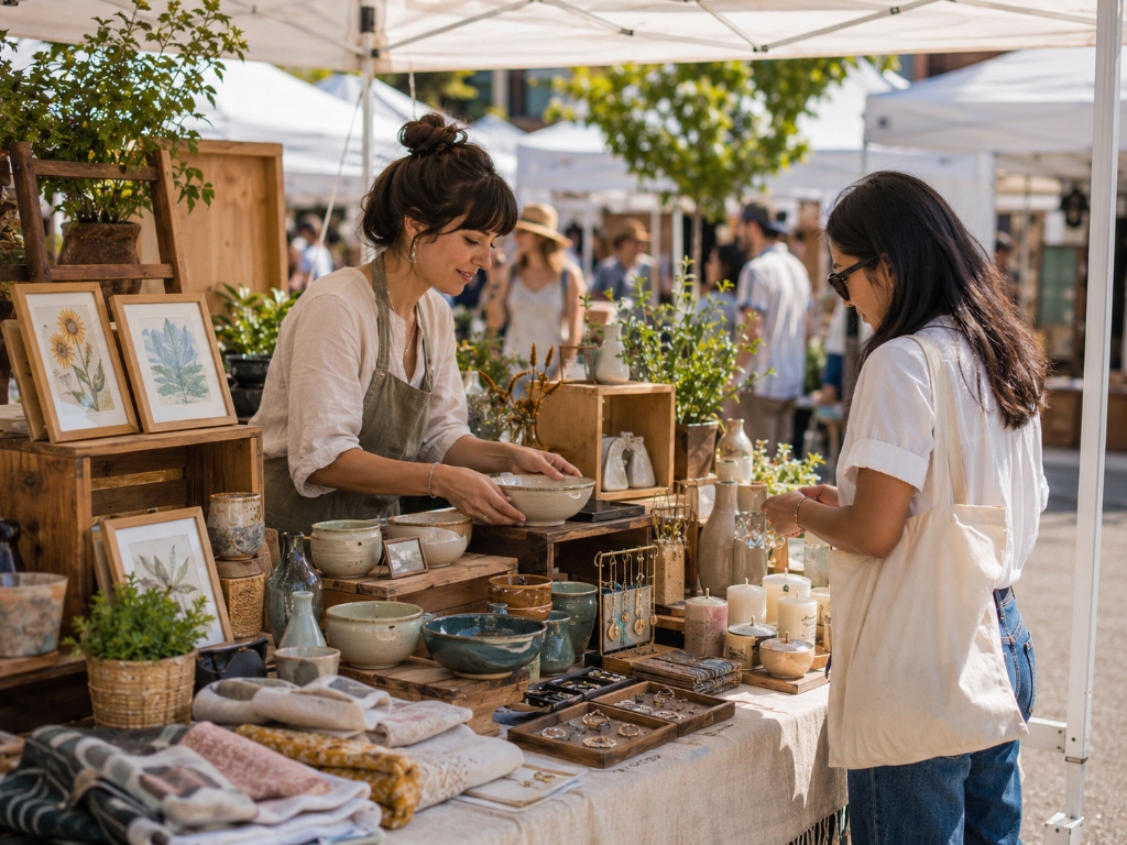 Artist market for Original work, prints, and handmade goods